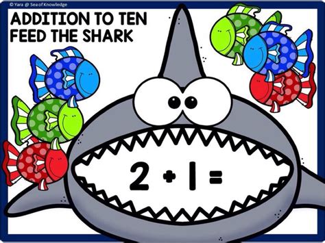 Addition To Ten Feed The Shark Math Games Tinytap