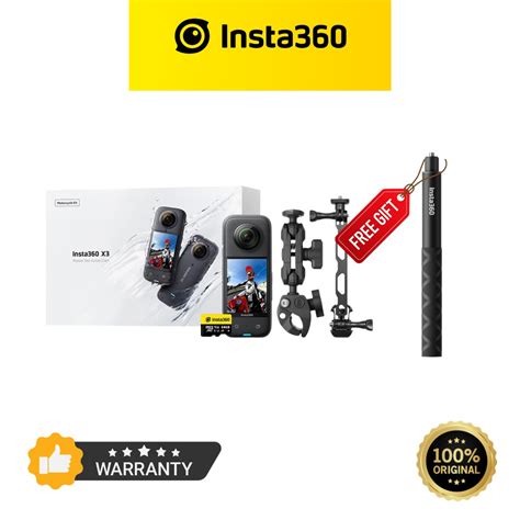 Insta360 One X3 Motorcycle Kit Selfie Stick 1 Year Warranty