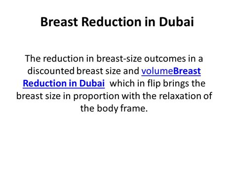 Ppt Breast Reduction In Dubai Powerpoint Presentation Free To Download Id 95ee5b Mmezz