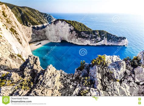 Navagio Beach With Shipwreck Stock Photo Image Of Amazing Cliff