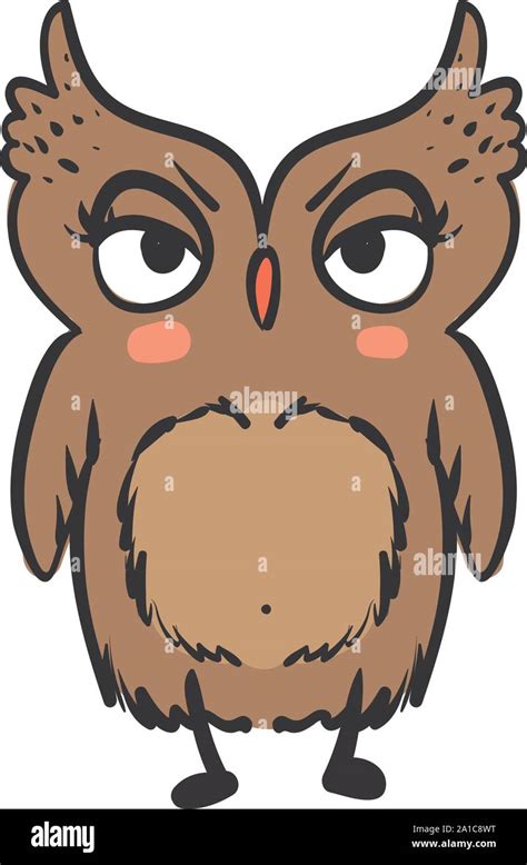 Angry Owl Illustration Vector On White Background Stock Vector Image