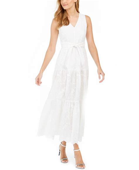 White Bridal Shower Dresses At Macys Embroidered Maxi Dress White