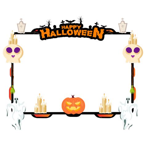 Decorative Happy Halloween Facecam Overlay Pumpkin Candle Ghost Skull