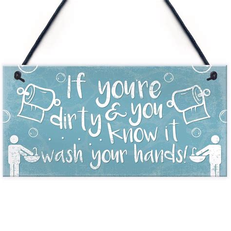 Meijiafei Nautical Wash Your Hands Quirky Bathroom Signs Funny Toilet