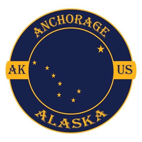 Anchorage Alaska Flag Usa Travel Souvenir Seal Stamp Badge Sticker Logo