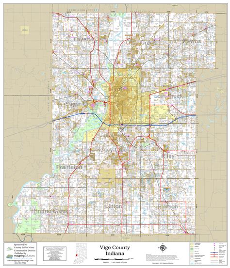 Vigo County Indiana 2022 Wall Map Mapping Solutions