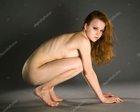 Nude Female Crouching Stock Photo Eleganteye
