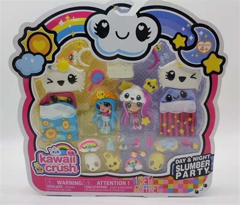 Kawaii Crush Day And Night Slumber Party Pack Set Doll With Sleeping Bag Party Accessories New