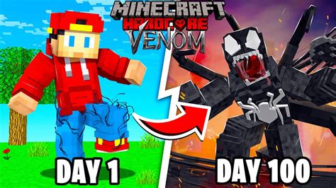 I Survived 100 Days In Hardcore Minecraft As Venom Youtube