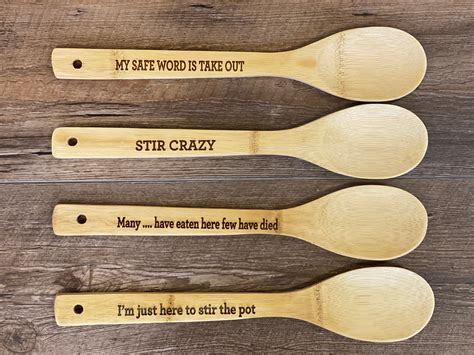 Bamboo Spoons Wooden Spoons Personalized Cooking Party Favor Wedding Shower Favor Chef