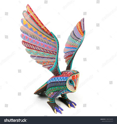 Owl Alebrije Wood Carving Sculpture Mexican Stock Photo 1396134593