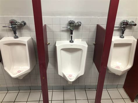 These 3 Urinals Are Not Lined Up And Different Models Even R