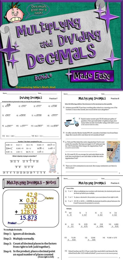 Multiplying and dividing fractions and mixed numbers. Multiplying and Dividing Decimals Made Easy (Bundled Unit ...