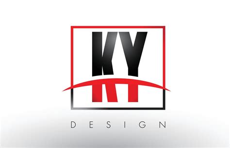 ky k y logo letters with red and black colors and swoosh 5088652 vector art at vecteezy