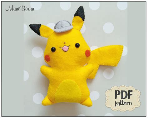 Pikachu Pattern Felt Pikachu Ornament Pattern Pokemon Pattern Etsy
