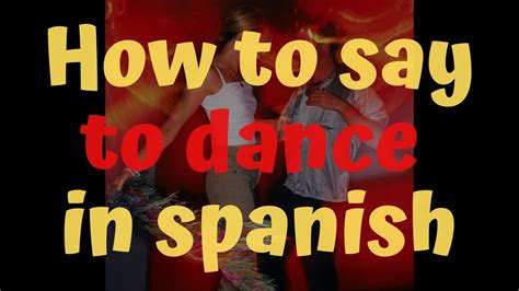 Spanish doesn't distinguish between one and a in the same way that english does. How Do You Say To Dance In Spanish - YouTube