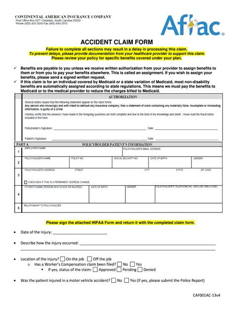 Caic is not licensed to solicit business in new york, guam, puerto rico, or the virgin islands. Blank Aflac Claim Form - Fill Online, Printable, Fillable ...