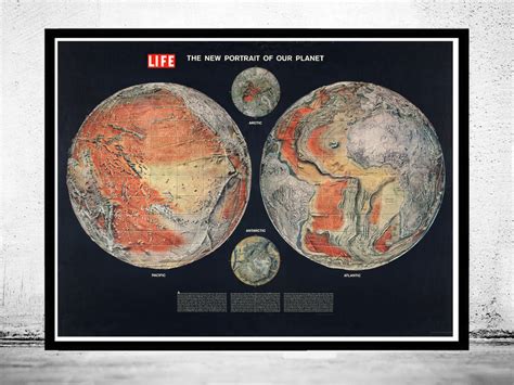 World Map Atlas New Portrait Of The World Life Vintage Maps And Prints