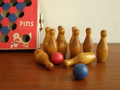 Vintage Duck Pins Toy Bowling Set By J Pressman Co Nyc Etsy