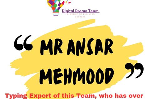 services of digital dream team and introduction of team members mr ansar mehmood