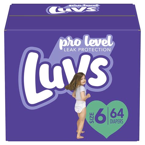 Luvs Pro Level Leak Protection Diapers Size 6 64 Count