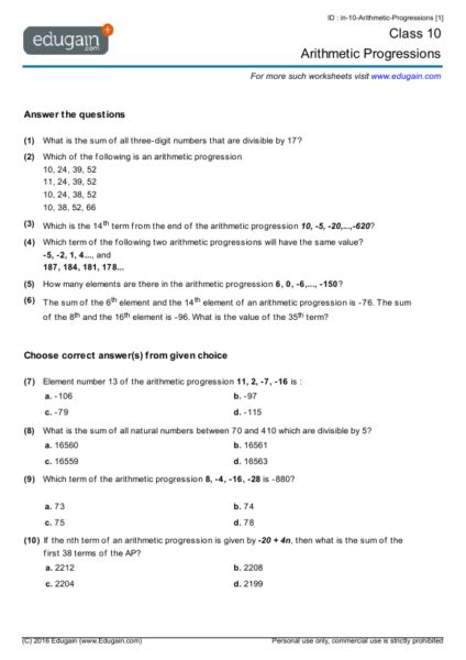 May 21, 2021 · complete solution of class 8th maths in hindi. 10th Grade Math Worksheets | 10th grade math worksheets ...