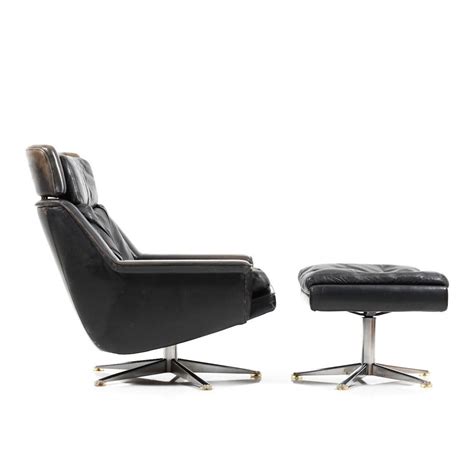 Stylish and as comfy as it looks! Danish Leather Swivel Lounge Chair & Ottoman by Werner ...