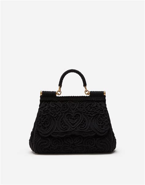 Dolce And Gabbana Medium Cordonetto Lace Sicily Bag In Black Lyst