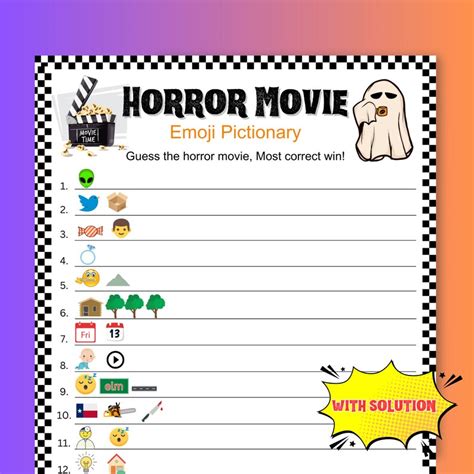 Halloween Emoji Game Emoji Pictionary Halloween Horror Etsy Canada