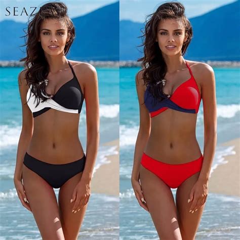 Seazea 2018 Nieuwe Sexy Vrouwen Bikini Set Push Up Badpak Patchwork