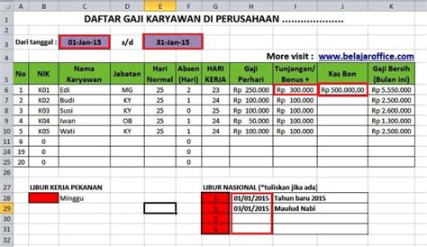 Contoh slip gaji guru format excel terbaru 2018 websiteedukasi com. Download Format Menghitung Gaji Karyawan Rumus Excel