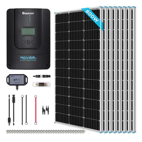 Renogy 800 Watt 12v24v Monocrystalline Solar Premium Kit Wrover 60a