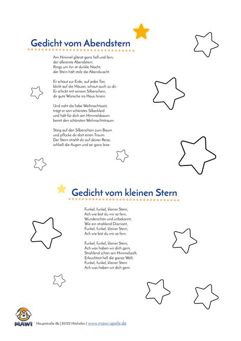 Eine Wunderschöne Sterngeschichte Lied Und Gedichte