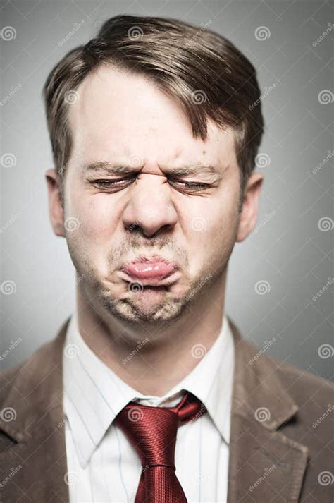 Caucasian Man Pouting Expression Portrtait Stock Image Image Of