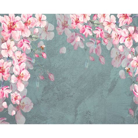 Gk Wall Design Cherry Blossom Sakura Wall Painting Pink Flowers Textile