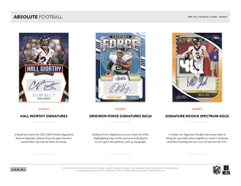 Dec 04, 2020 · 2020 panini prizm football checklist overview. 2020 Panini Absolute NFL Football Cards - Go GTS