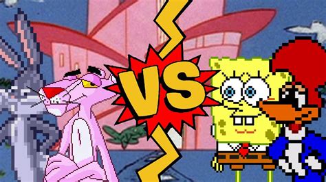 M U G E N Battles Pink Panther Bugs Bunny Vs Spongebob Woody