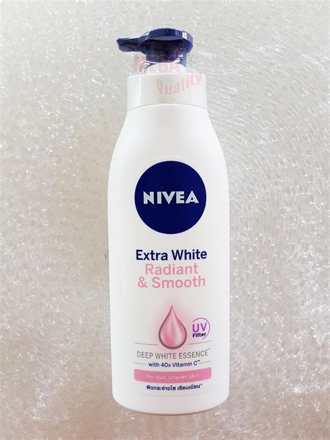 The consistency of the nivea extra whitening body lotion leans towards runny. NIVEA UV Extra White Radiant UV Filter Body Lotion 40X ...