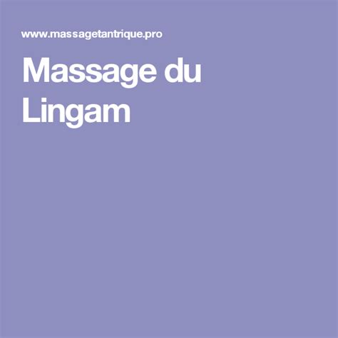 Massage Du Lingam Massage