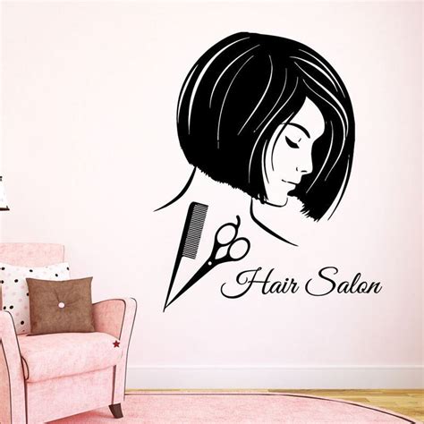 Salon Sticker Woman Barber Hair Beauty Spa Decal Haircut Posters Vinyl
