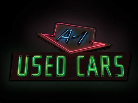 A 1 Used Cars Double Sided Flashing Neon Sign The Dingman Collection