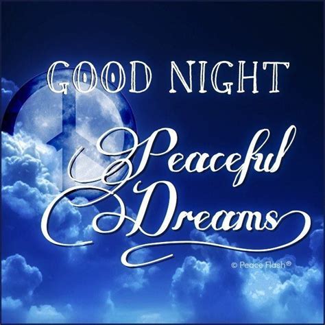 Peaceful Dreams Peace Quotes Good Night Greetings Good Night
