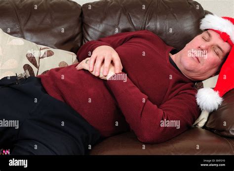 Man Sleeping On Christmas Day Stock Photo Alamy