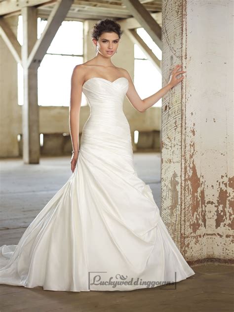 Strapless Sweetheart Ruched Bodice Simple Wedding Dresses Wedding