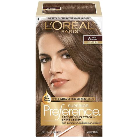 Loreal Paris Superior Preference Fade Defying Color Shine System 6 Light Brown