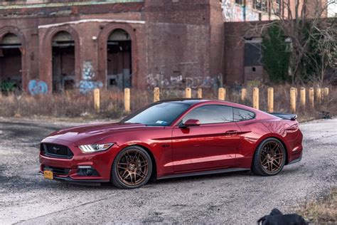 Ford Mustang Gt S550 Ruby Red With Bronze Forgestar F14 Wheel Front