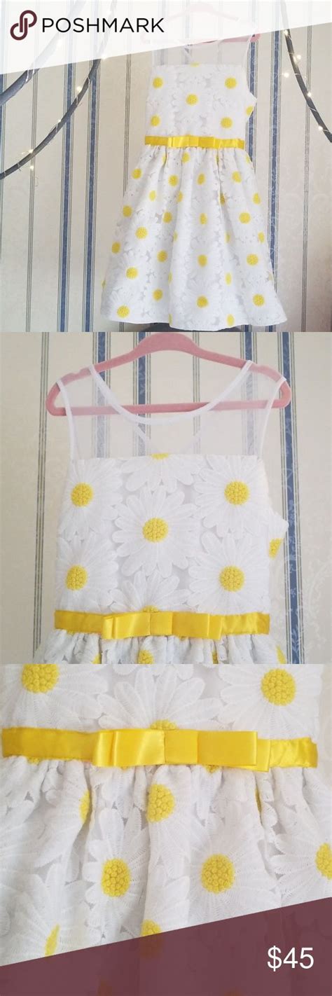 Bloome Girls White And Yellow Daisy Dresses 4 And 8