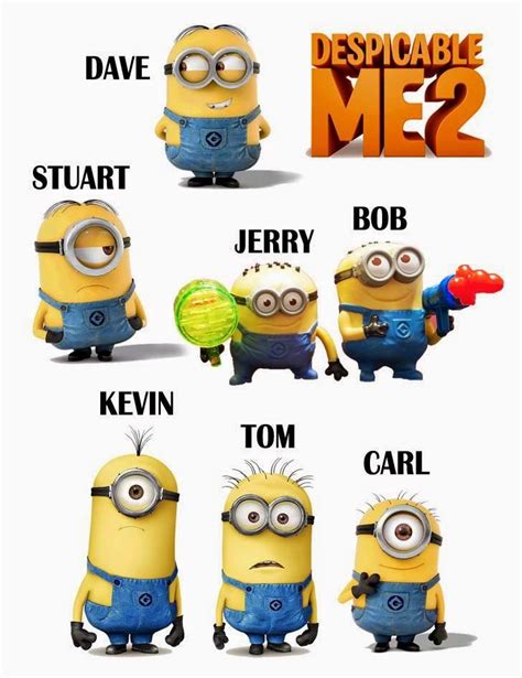 Despicable Me Characters Names Minions