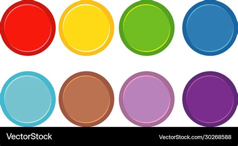 Round Circles In Different Colors On White Vector Image