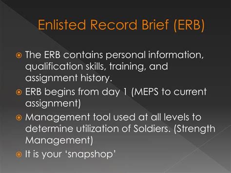 Army Erb Powerpoint Presentation Army Military